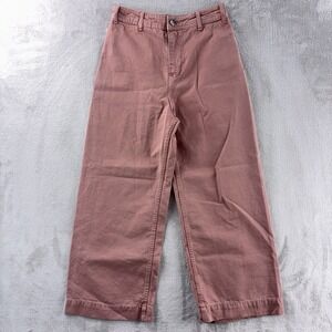 We The Free Patti Crop Pants Womens 27‎ Pink Wide Leg Cotton Casual